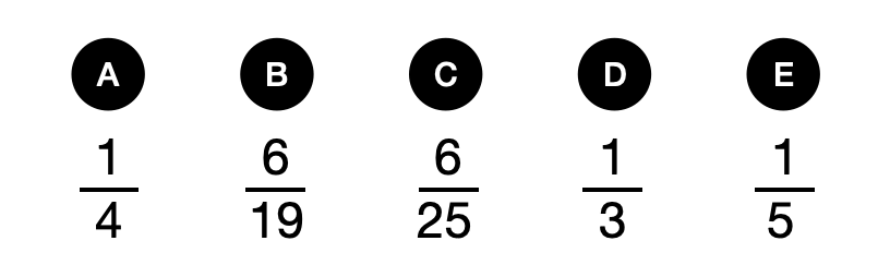Probability Math Puzzles - candidate answer list